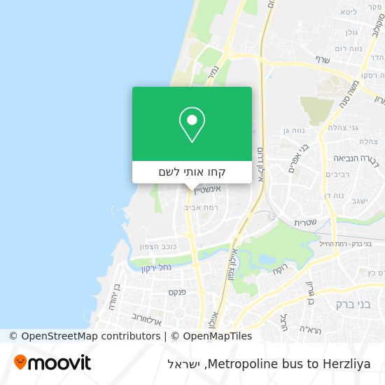 מפת Metropoline bus to Herzliya