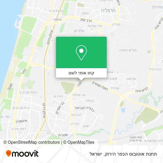 מפת תחנת אוטובוס הכפר הירוק