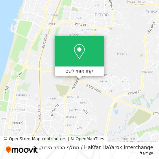מפת HaKfar HaYarok Interchange / מחלף הכפר הירוק