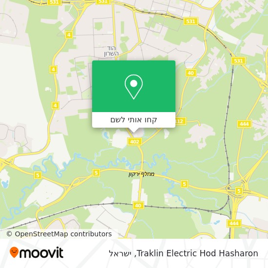 מפת Traklin Electric Hod Hasharon
