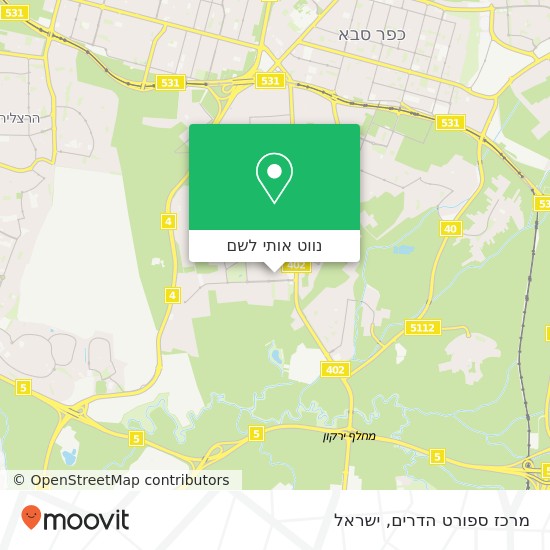 מפת מרכז ספורט הדרים