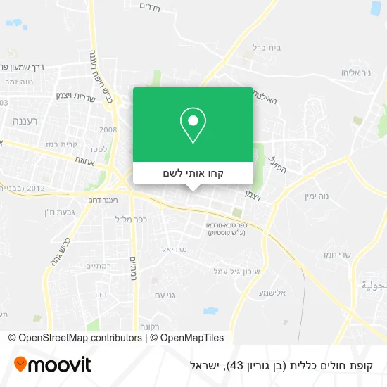 מפת קופת חולים כללית (בן גוריון 43)