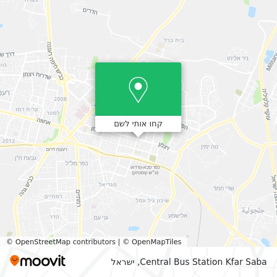 מפת Central Bus Station Kfar Saba