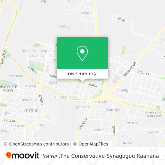 מפת The Conservative Synagogue Raanana
