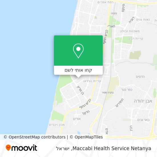 מפת Maccabi Health Service Netanya