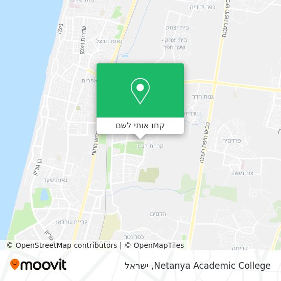 מפת Netanya Academic College