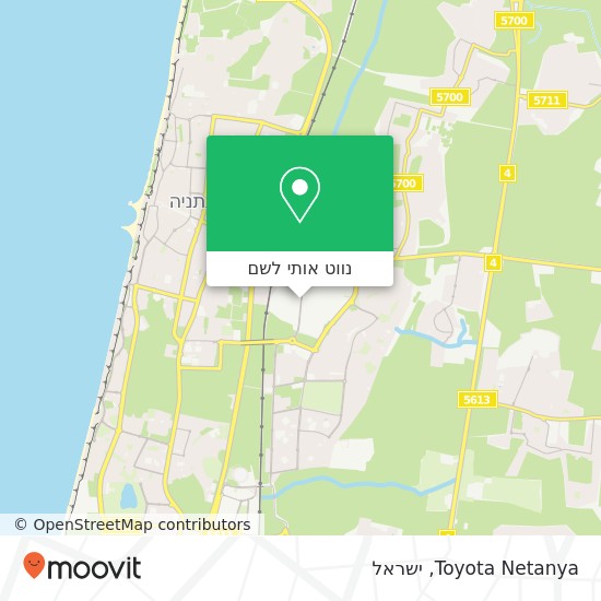מפת Toyota Netanya