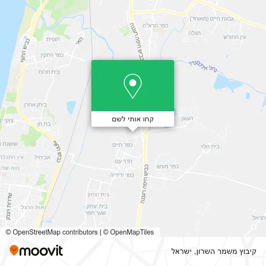 מפת קיבוץ משמר השרון
