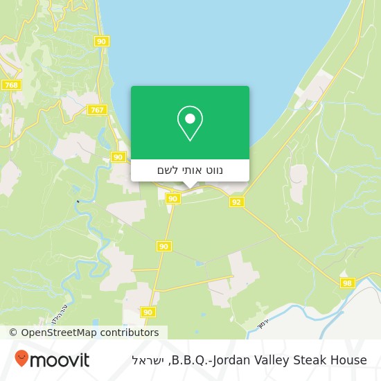 מפת B.B.Q.-Jordan Valley Steak House