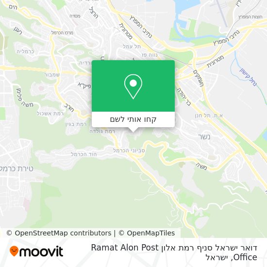 מפת דואר ישראל סניף רמת אלון Ramat Alon Post Office