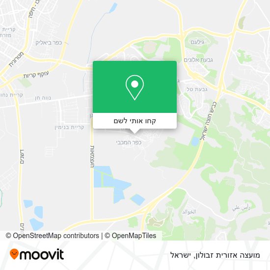 מפת מועצה אזורית זבולון