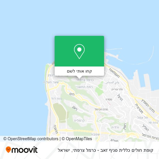 מפת קופת חולים כללית סניף זאב - כרמל צרפתי