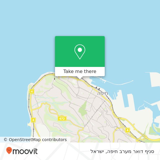 מפת סניף דואר מערב חיפה