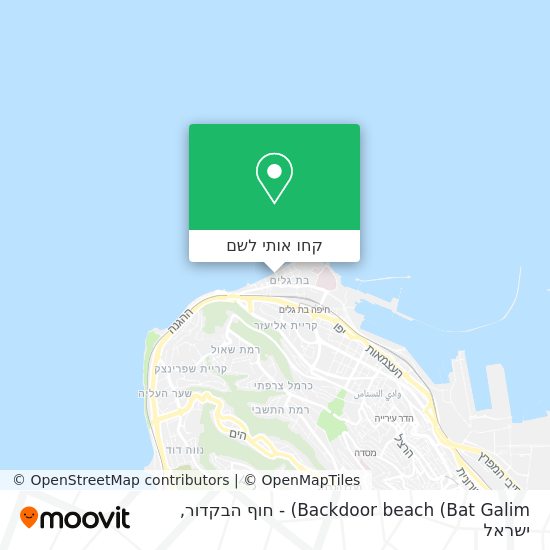 מפת Backdoor beach (Bat Galim) - חוף הבקדור
