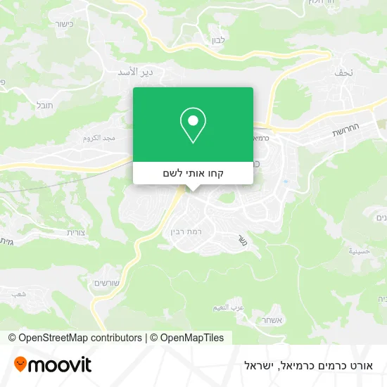 מפת אורט כרמים כרמיאל