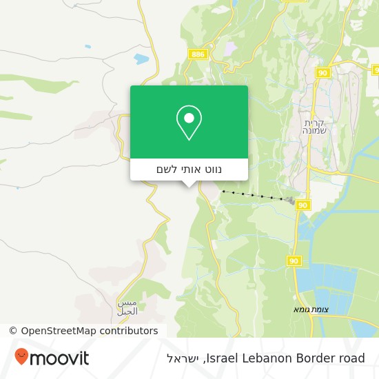 מפת Israel Lebanon Border road