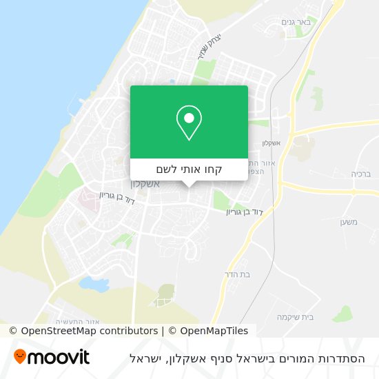 מפת הסתדרות המורים בישראל סניף אשקלון