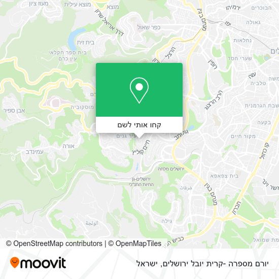 מפת יורם מספרה -קרית יובל ירושלים