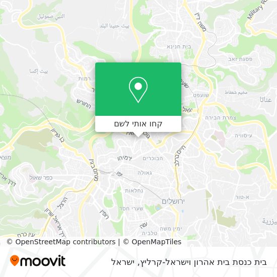מפת בית כנסת בית אהרון וישראל-קרליץ