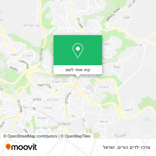 מפת מרכז ילדים הורים