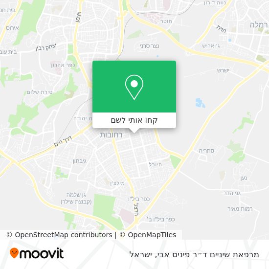 מפת מרפאת שיניים ד״ר פיניס אבי