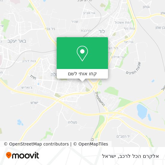 מפת אלקרם הכל לרכב