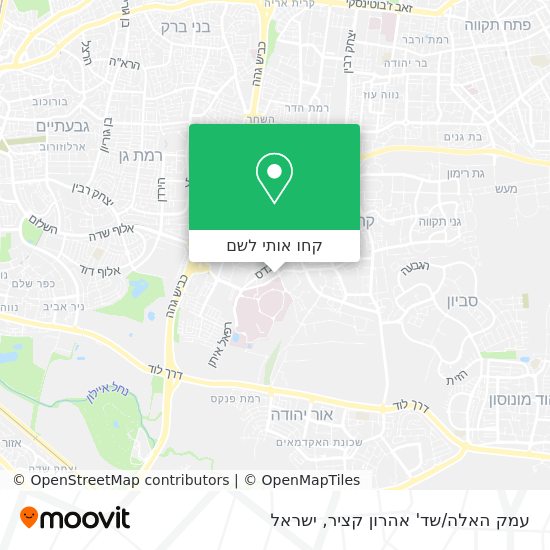 מפת עמק האלה/שד' אהרון קציר