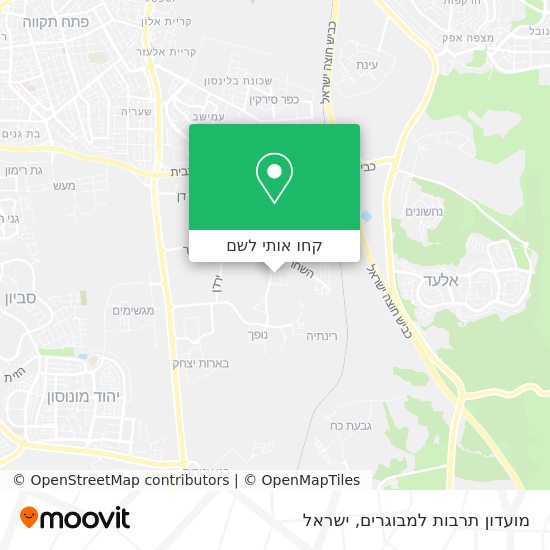 מפת מועדון תרבות למבוגרים