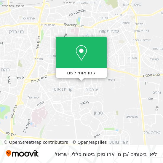 מפת ליאן ביטוחים /בן נון ארז סוכן ביטוח כללי