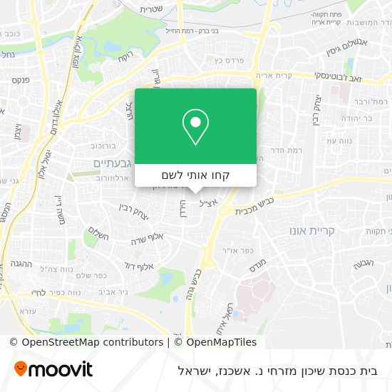 מפת בית כנסת שיכון מזרחי נ. אשכנז