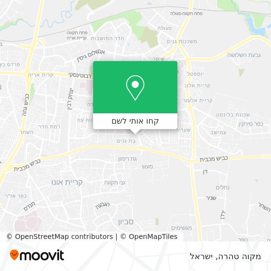 מפת מקוה טהרה