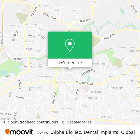 מפת Alpha-Bio Tec. Dental Implants- Global