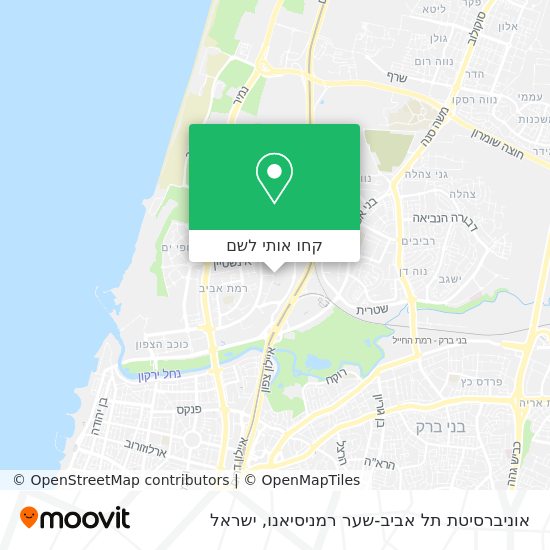 מפת אוניברסיטת תל אביב-שער רמניסיאנו