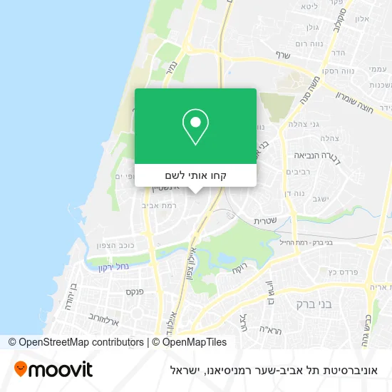 מפת אוניברסיטת תל אביב-שער רמניסיאנו