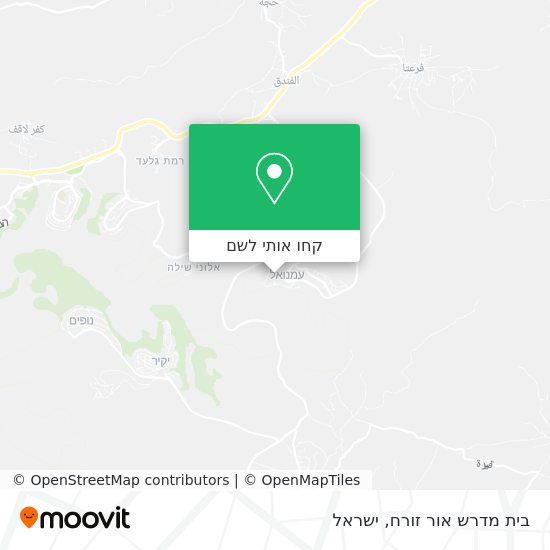 מפת בית מדרש אור זורח
