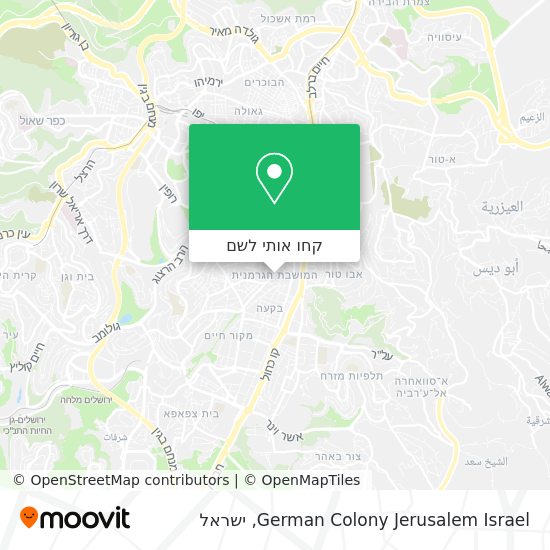 מפת German Colony Jerusalem Israel