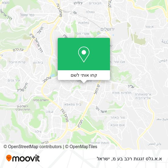 מפת א.א.גלס זגגות רכב בע מ