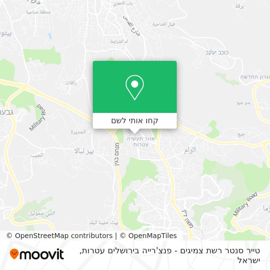 מפת טייר סנטר רשת צמיגים - פנצ'רייה בירושלים עטרות