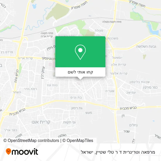 מפת מרפאה וטרינרית ד ר טלי שטיין