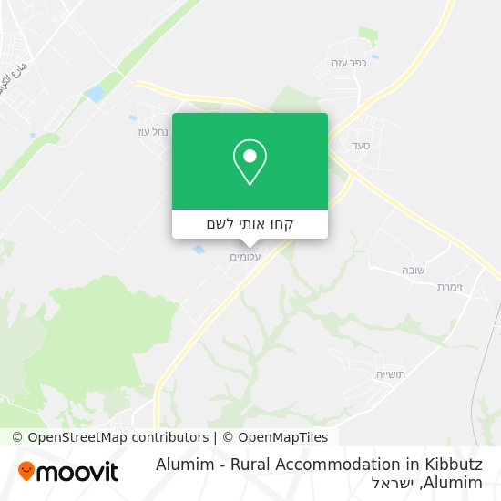 מפת Alumim - Rural Accommodation in Kibbutz Alumim
