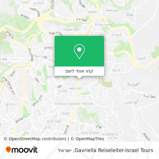 מפת Gavriella Reiseleiter-Israel Tours