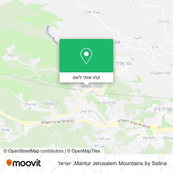 מפת Mantur Jerusalem Mountains by Selina