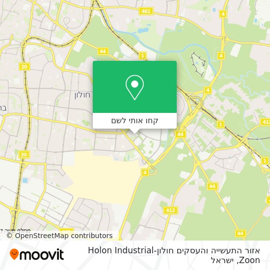 מפת אזור התעשייה והעסקים חולון-Holon Industrial Zoon
