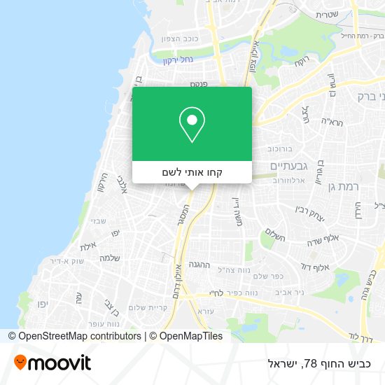 מפת כביש החוף 78
