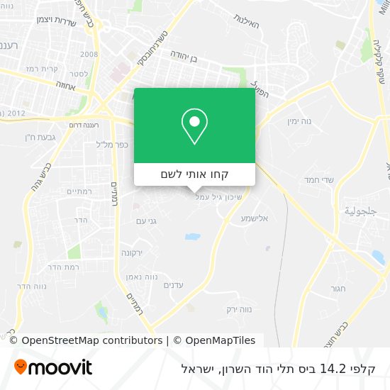 מפת קלפי 14.2 ביס תלי הוד השרון