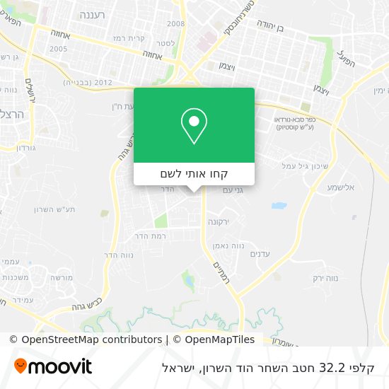 מפת קלפי 32.2 חטב השחר הוד השרון