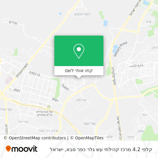 מפת קלפי 4.2 מרכז קהילתי עש גלר כפר סבא