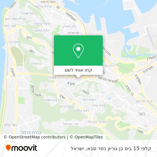 מפת קלפי 15 ביס בן גוריון כפר סבא