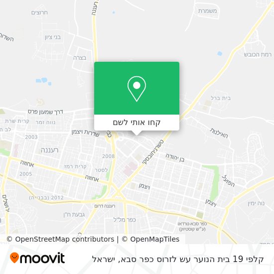 מפת קלפי 19 בית הנוער עש לזרוס כפר סבא