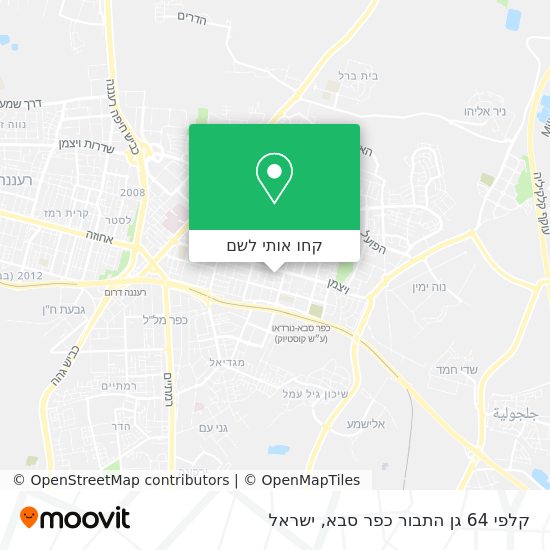 מפת קלפי 64 גן התבור כפר סבא